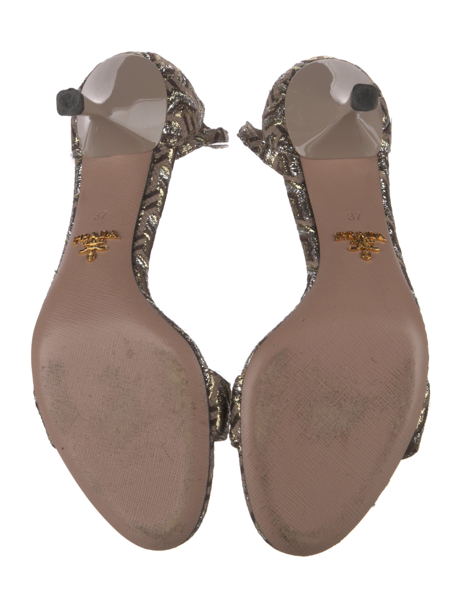 Prada Printed Glitter Accents Sandals